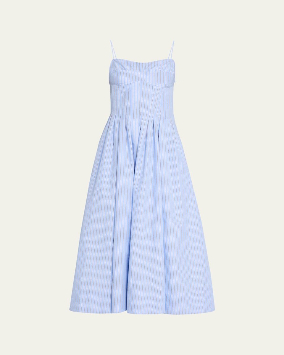 Kittiya Pinstripe A-Line Midi Dress